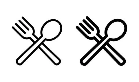 Spoon and fork icon vector. restaurant icon 库存插图