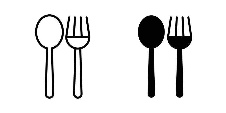 Spoon and Fork icon for web projects Stock Illustration