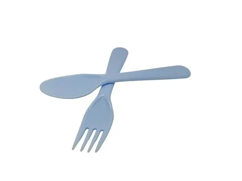 Spoon and fork isolated on  white background Stock Photos