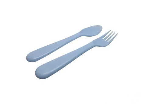 Spoon and fork isolated on  white background Stock Photos