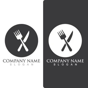 Spoon and fork logo and symbol vector Stock Illustration