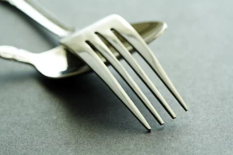 Spoon and fork Foto stock