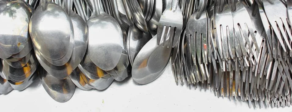 Spoon and fork Stock Photos