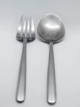 Spoon and fork Stock Photos