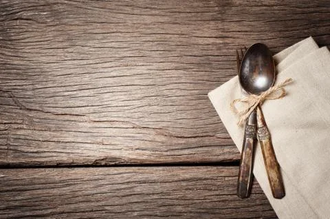 Spoon and fork Foto stock