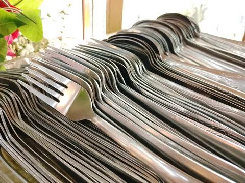 Spoon and fork Stock Photos