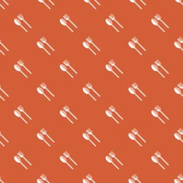 Spoon and fork seamless pattern Stock Illustration