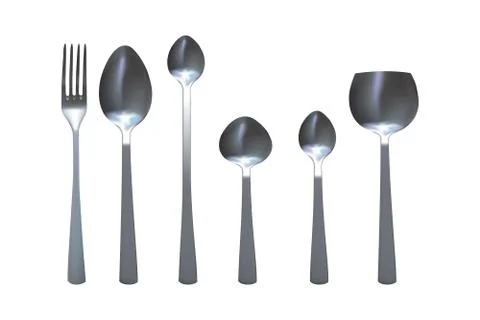 Spoon and fork set. Stock Illustration