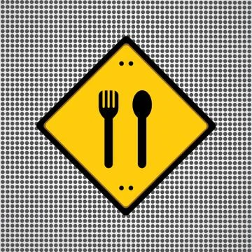 Spoon and fork symbol Stock Illustration