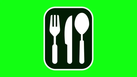 Spoon and Knife Icon Animation – Vibrant Kitchen Symbol. Stock Footage 282576838