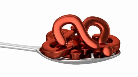 Spoon And Red Question Points Vídeo Stock 26406373