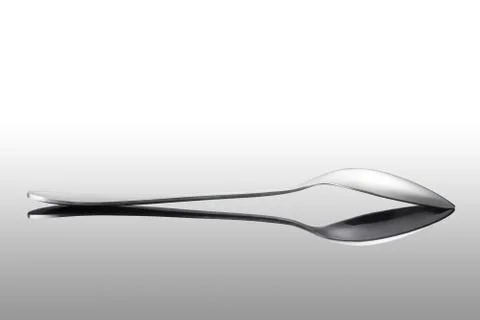 Spoon and reflection isolated with clipping path Stock-Fotos
