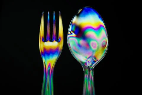 Spoon birefringence Stock Photos