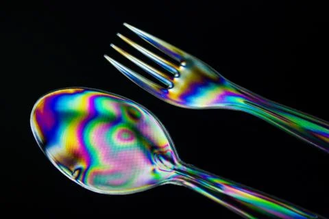 Spoon birefringence Stock Photos