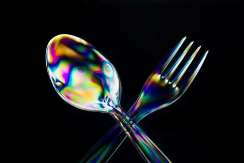 Spoon birefringence Stock Photos