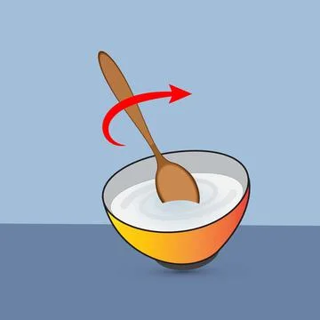 Spoon in a bowl Stock Illustration