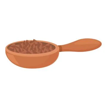 Spoon buckwheat icon cartoon vector. Raw cultivation 스톡 일러스트