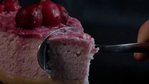 Spoon in cake Stock Footage 166506318
