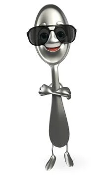 Spoon character with sun glasses Stock Illustration