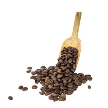 Spoon with coffee beans Stock Photos