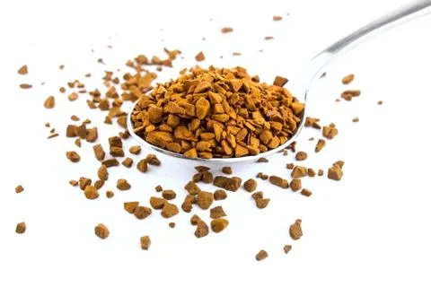 Spoon of coffee on  white background Stock Photos