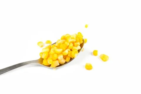 Spoon with corn Foto stock