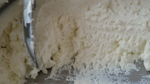 Spoon with cottage cheese Stock Footage 196180106