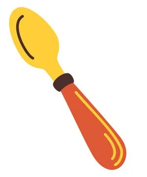 Spoon. Cutlery. Tableware. Hand draw Decorative kitchen tool, household utens Stock Illustration