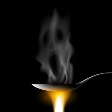 Spoon with a drug. 스톡 일러스트