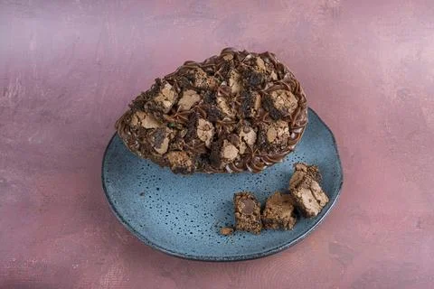 Spoon Easter egg with Brazilian truffle filling and brownie topping 6. Stock Photos