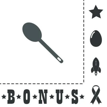 Spoon flat icon Stock Illustration