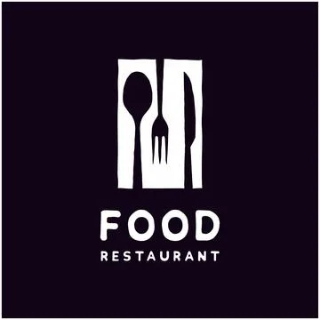 Spoon Fork and Knife for Dining Restaurant logo design Stock Illustration