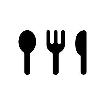 Spoon with fork and knife. Dining accessories for home and restaurant meals Stock Illustration