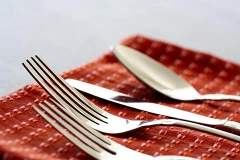 Spoon fork and knife set Stock Photos