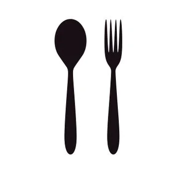 Spoon Fork Icon Vector Design. illustration on white isolated background Stock Illustration