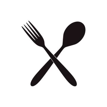 Spoon Fork Icon Vector Design. illustration on white isolated background Stock Illustration