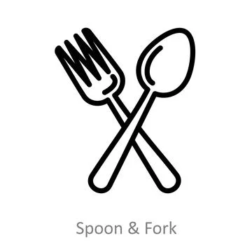 Spoon &amp; Fork Stock Illustration