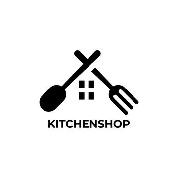 Spoon fork kitchen with home icon design. Stock Illustration