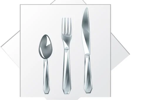 Spoon, fork, knife Stock Illustration