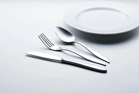 Spoon Fork Knife Plate Stock Photos
