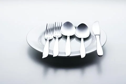 Spoon Fork Knife Plate Stock Photos