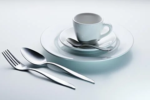 Spoon Fork Knife Plate Stock Photos