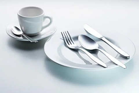 Spoon Fork Knife Plate Stock Photos