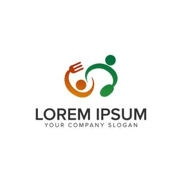 Spoon fork logo design concept template. fully editable vector Stock Illustration