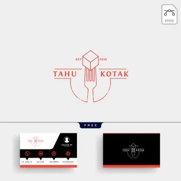 Spoon, fork restaurant logo template and business card Stock Illustration