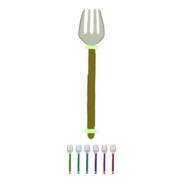 Spoon fork vector cartoon graphic Stock Illustration