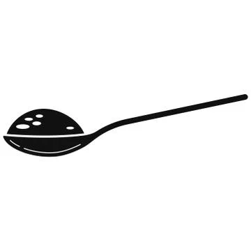 Spoon full with sugar black simple icon vector illustration isolated on white Stock Illustration