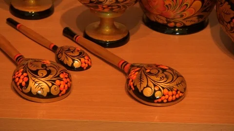 Spoon hohloma Stock Footage 103083844