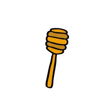 Spoon for honey doodle icon, vector illustration Stock Illustration