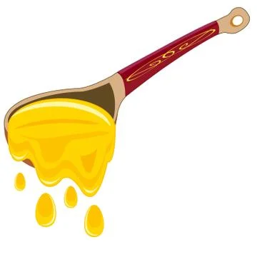 Spoon with honey Stock Illustration